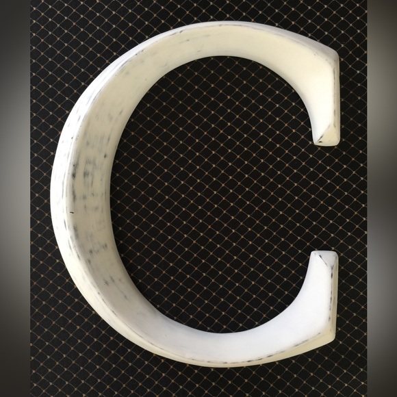 Ballard Designs Letter “C” Initial whitewashed resin wall or shelf display decor - Picture 1 of 2